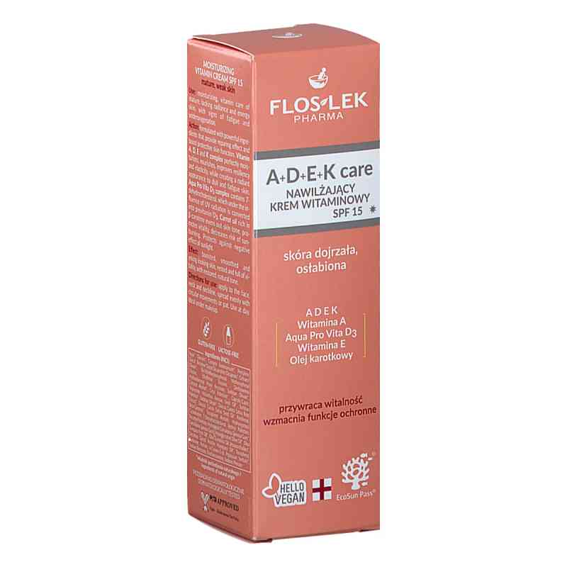 FLOS-LEK PHARMA A+D+E+K CARE Nawilżający Krem witaminowy SPF 15 50 ml od LABORATORIUM KOSMETYCZNE 