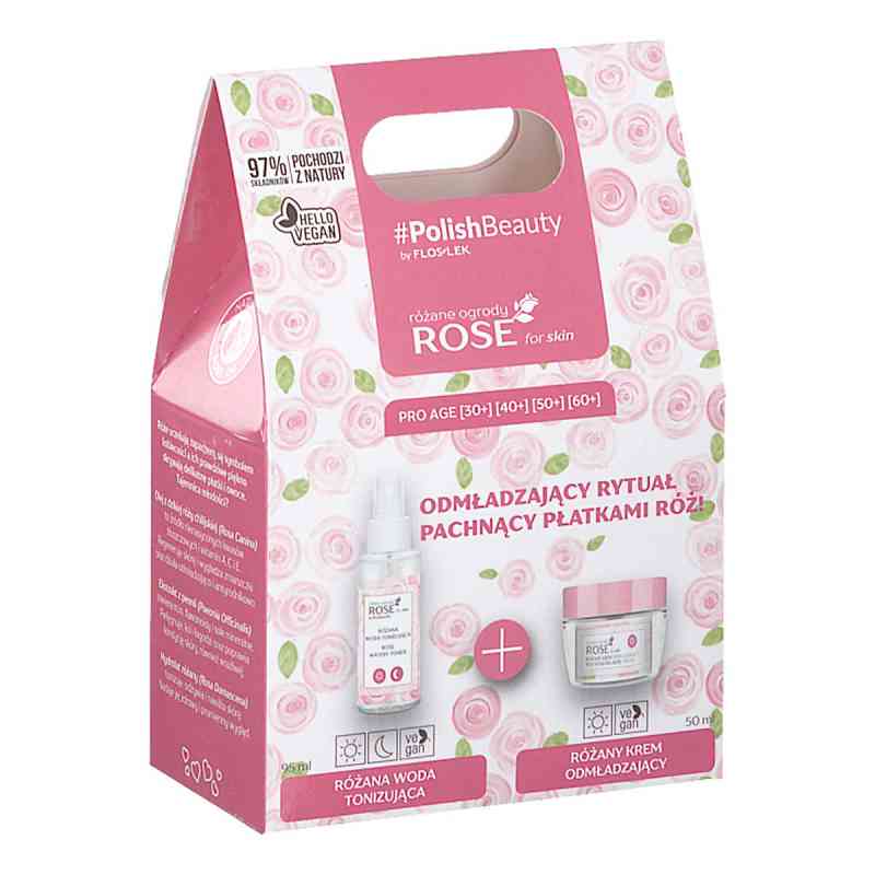 Flos-Lek Rose For Skin Zestaw Różany Krem Odmładzający n/dzień i 50 ml od LABORATORIUM KOSMETYCZNE 