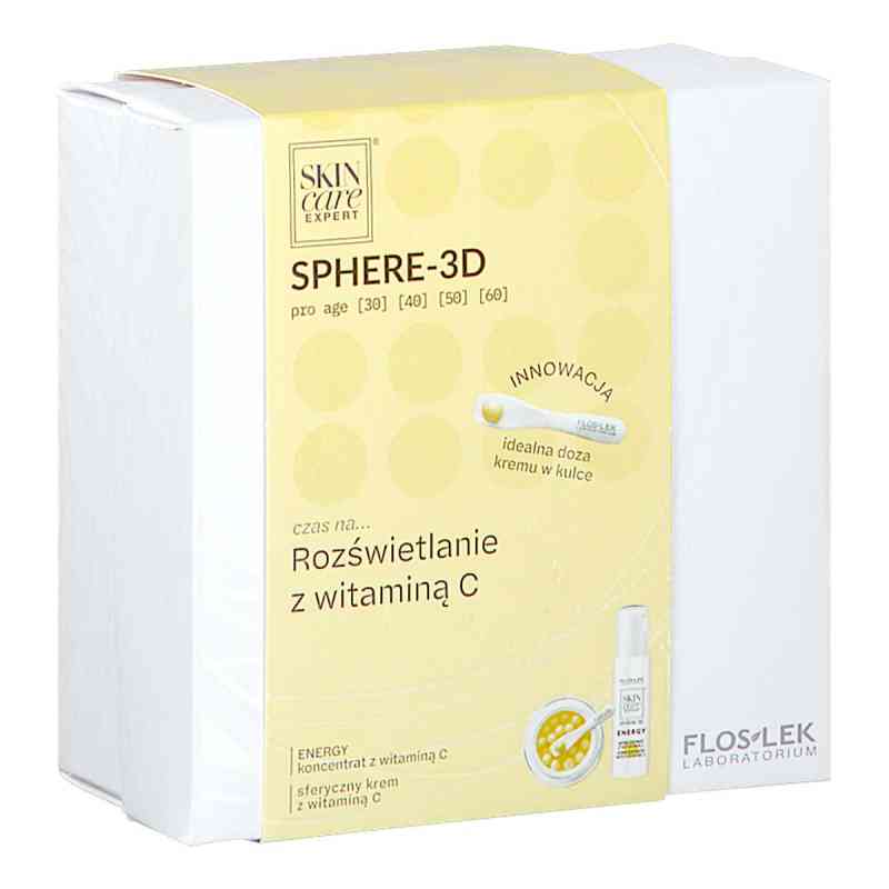 FLOS-LEK SKIN CARE EXPERT SPHERE-3D Zestaw Krem z wit.C+koncentr 10.5 g od LABORATORIUM KOSMETYCZNE 