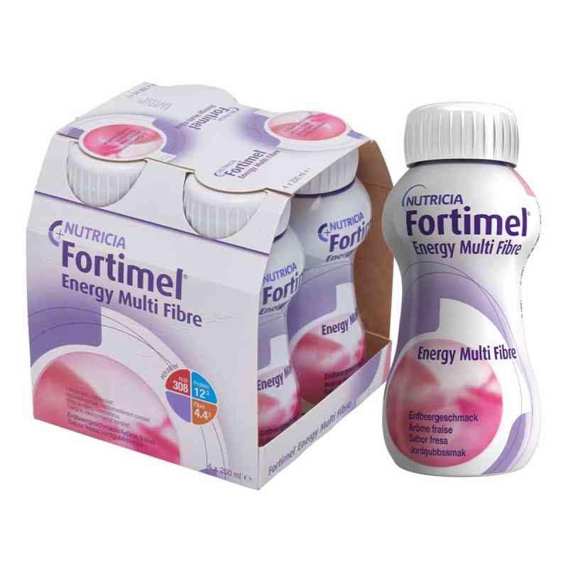 Fortimel Energy Multi Fibre smak truskawkowy 4X200 ml od Danone Deutschland GmbH PZN 01125175
