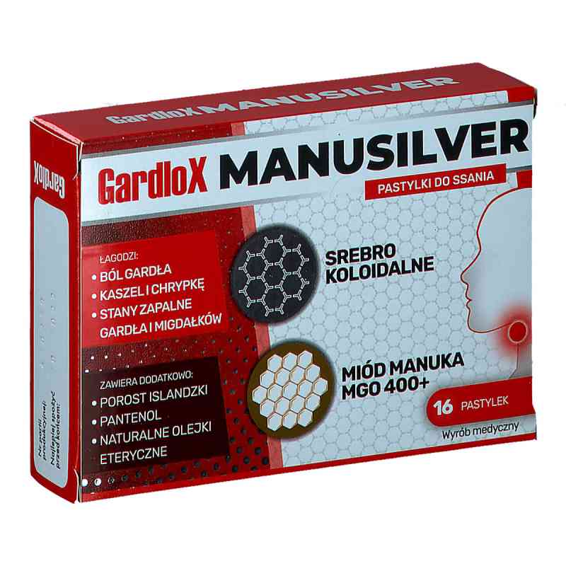 Gardlox Manusilver pastylki do ssania 16 tabl. od S-LAB SP. Z O. O. PZN 08301172