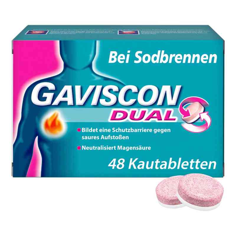 Gaviscon Dual 250mg/106,5mg/187,5mg tabletki do żucia 48 szt. od Reckitt Benckiser Deutschland GmbH PZN 11528394
