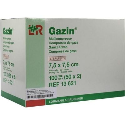Gazin Kompressen 7,5x7,5cm 8fach steril 50X2 szt. od JUNEK Europ-Vertrieb GmbH PZN 05984082