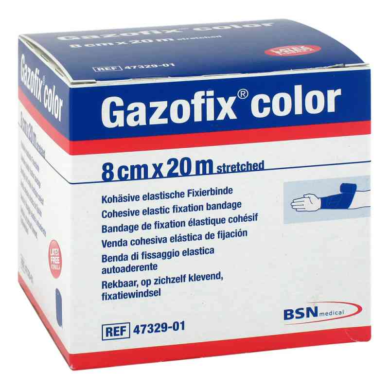 Gazofix color Fixierbinde kohäsiv 8 cmx20 m blau 1 szt. od BSN medical GmbH PZN 11587617