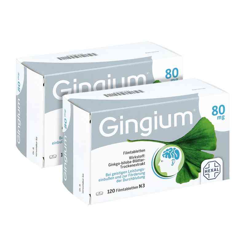 Gingium 80 mg Filmtabletten 2x  2x120 szt. od Hexal AG PZN 08100847