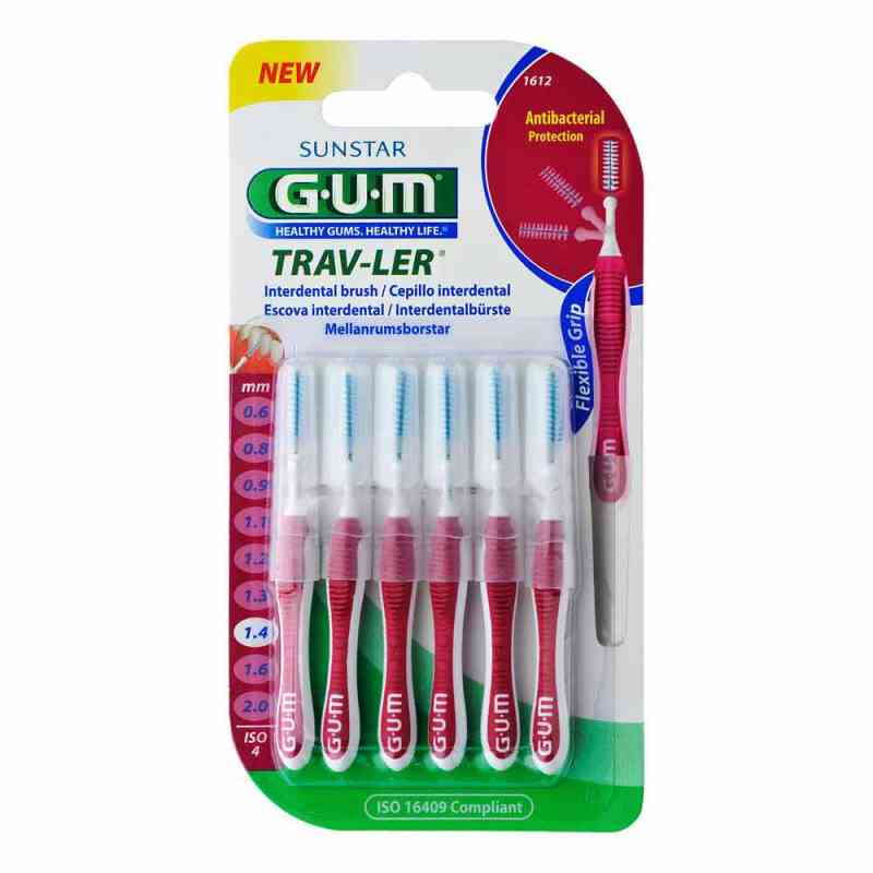 Gum Trav-ler 1,4mm Kerze pink Interdental+6kappen 6 szt. od Sunstar Deutschland GmbH PZN 09714439