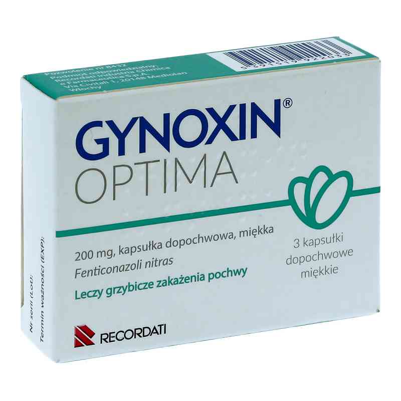 Gynoxin Optima 200mg kapsułki dopochwowe 3  od CATALENT ITALY S.P.A. PZN 08300584