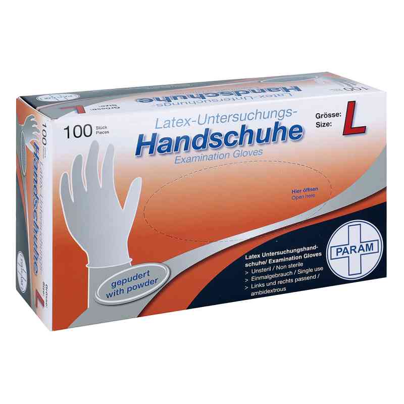 Handschuhe Einmal Latex gepudert L 100 szt. od Param GmbH PZN 04818967