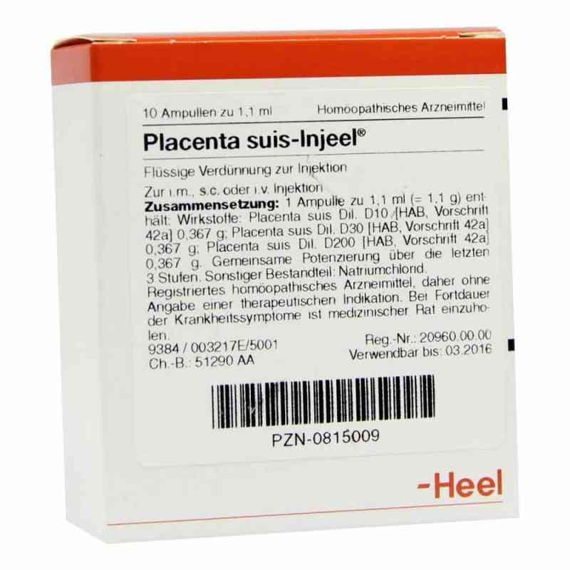 Heel Placenta Suis Injeel ampułki 10 szt. od Biologische Heilmittel Heel GmbH PZN 00815009