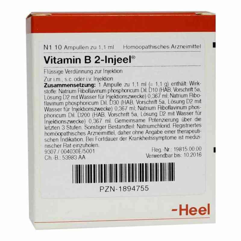 Heel Vitamin B2  Injeel, ampułki 10 szt. od Biologische Heilmittel Heel GmbH PZN 01894755