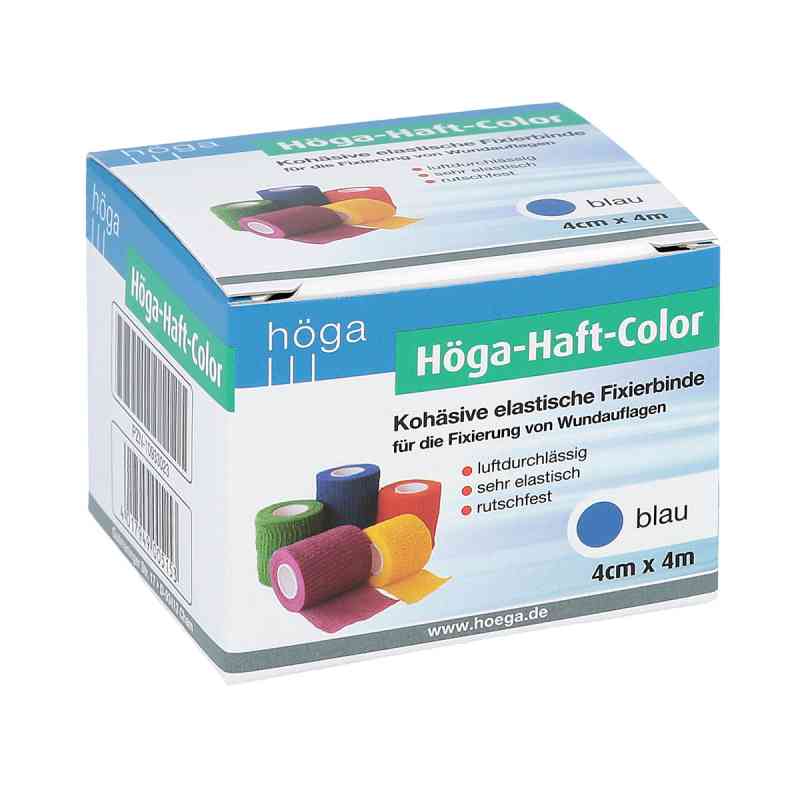 Höga Haft Color opatrunek mocujący 4 cm x 4 m niebieski  1 szt. od Höga-Pharm GmbH PZN 10933023