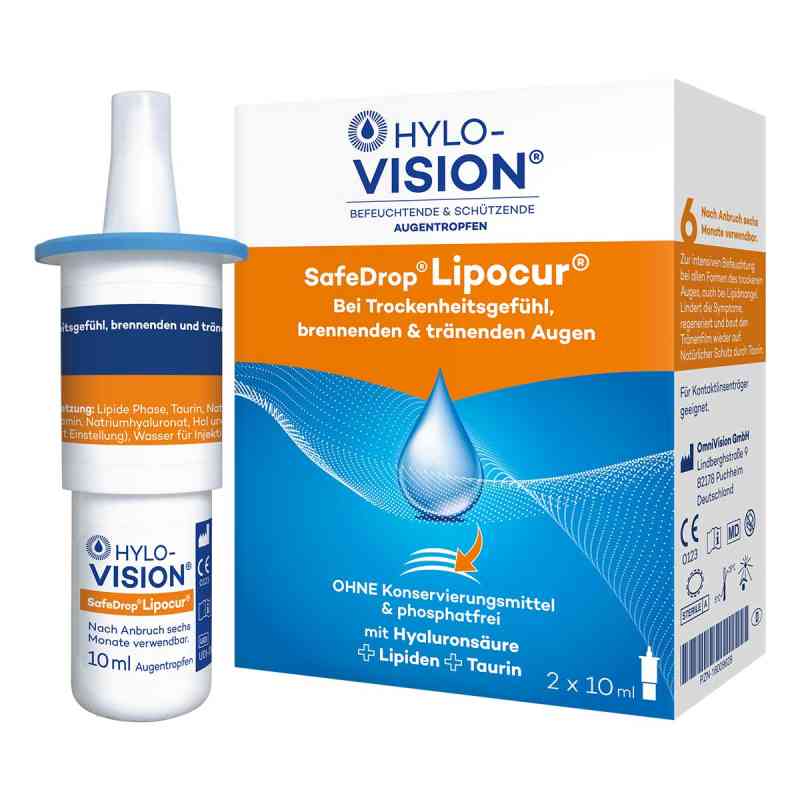 Hylo-vision Safedrop Lipocur Augentropfen 2X10 ml od OmniVision GmbH PZN 16009629