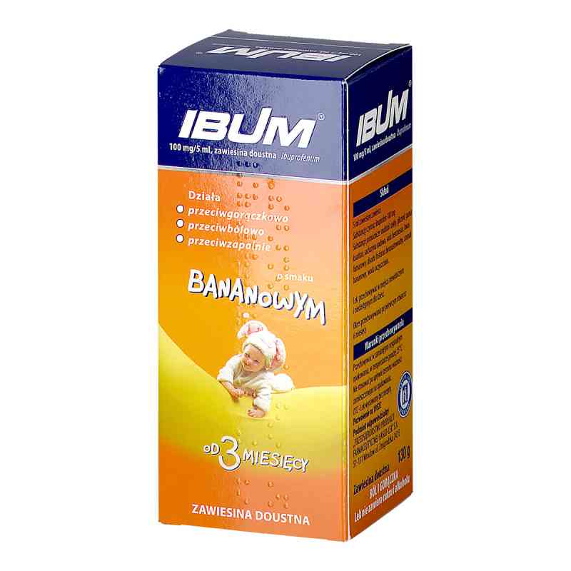 Ibum 100 mg/5 ml zawiesina doustna o smaku bananowym 130 g od PRZEDSIĘBIORSTWO PRODUKCJI FARMA PZN 08300969