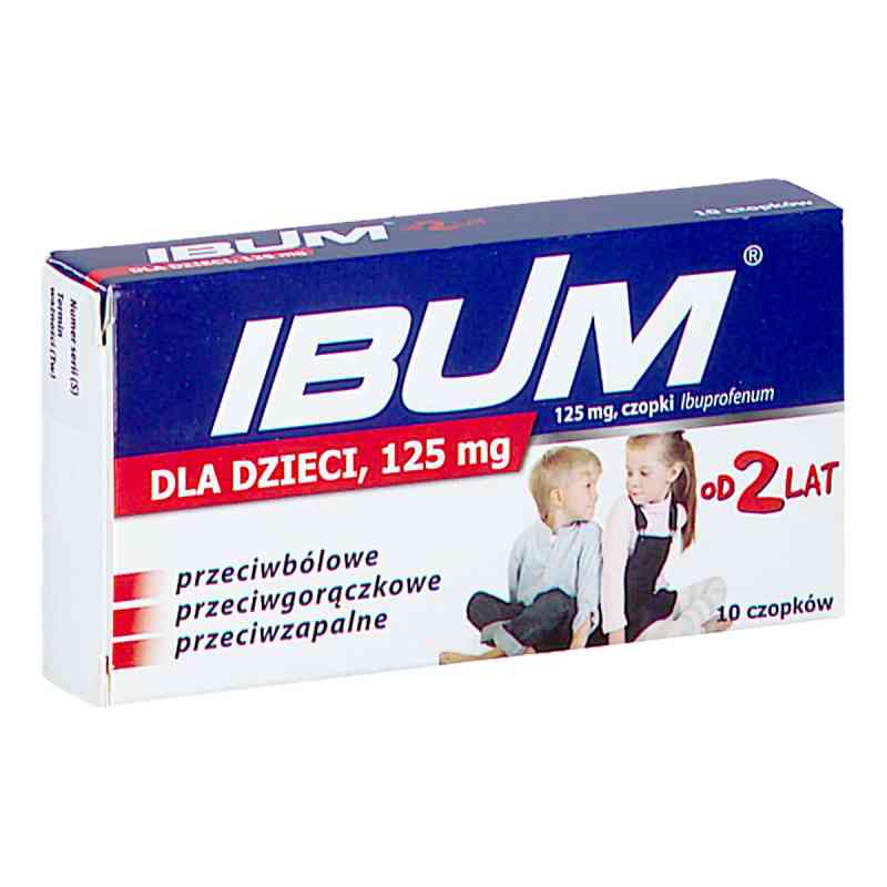 Ibum czopki 125 mg dla dzieci 10  od PRZEDSIĘBIORSTWO PRODUKCJI FARMACEUTYCZNEJ HASCO-L PZN 08304364