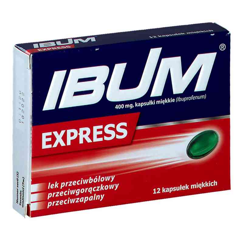 Ibum Express kapsułki miękkie 12  od PRZEDSIĘBIORSTWO PRODUKCJI FARMACEUTYCZNEJ HASCO-L PZN 08301593