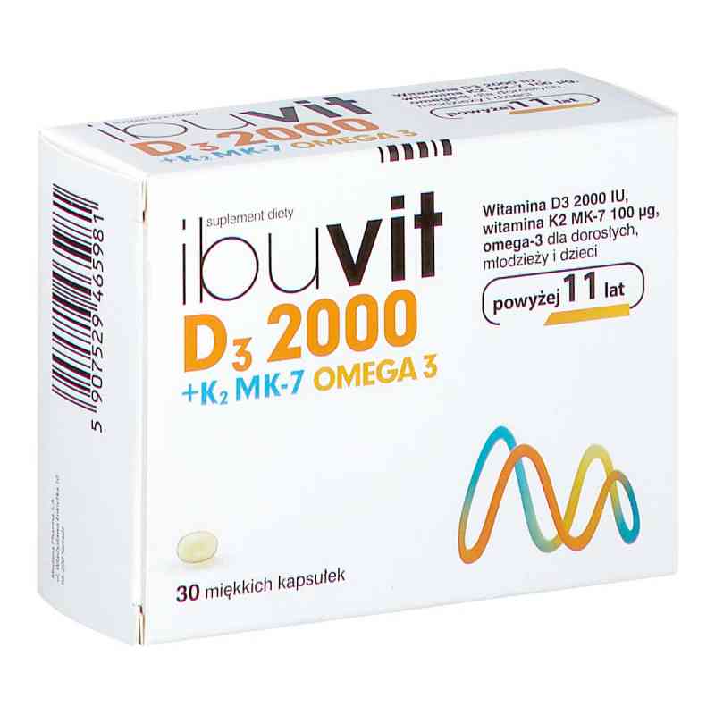 Ibuvit D3 2000 + K2 MK-7 Omega 3 kapsułki 30  od ZAKŁADY FARMACEUTY. POLPHARMA S.A. ODDZIAŁ MEDANA  PZN 08302233