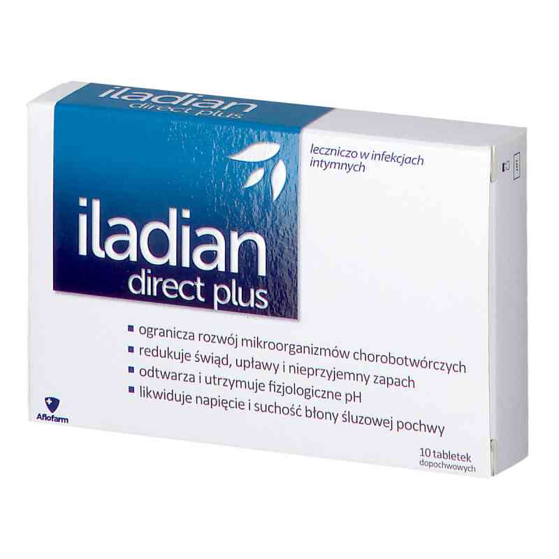 Iladian direct plus tabletki dopochwowe 10  od AFLOFARM FARMACJA POLSKA SP. Z O.O. PZN 08300162