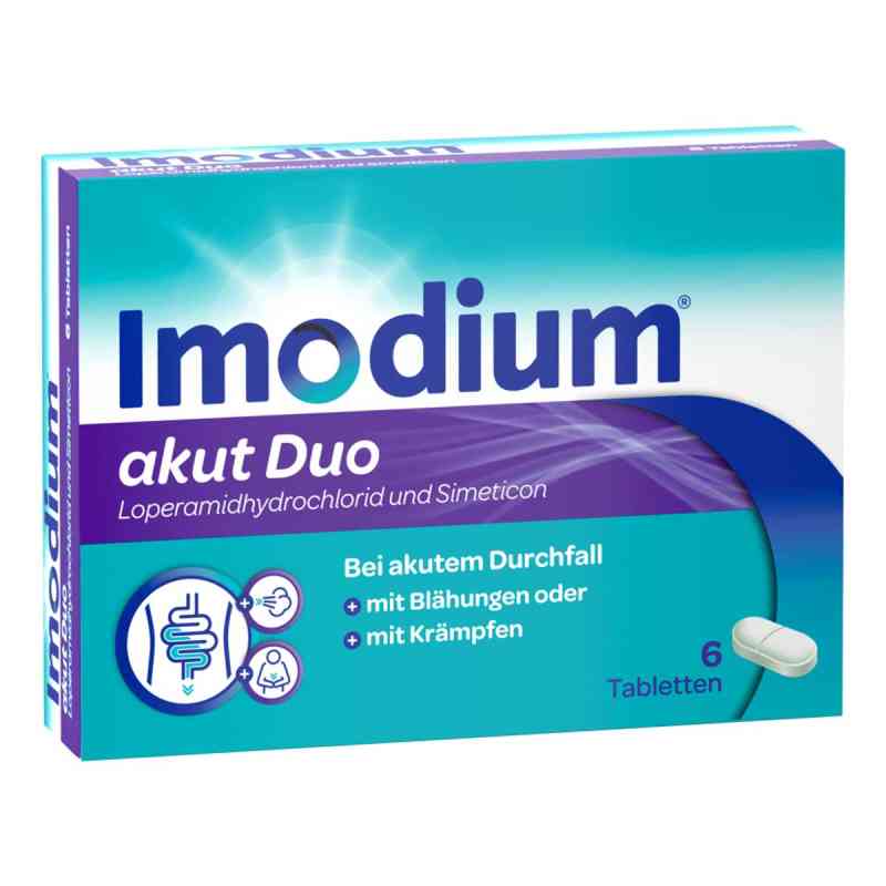 Imodium akut Duo - na ostrą biegunkę, wzdęcia i skurcze 6 szt. od Kenvue Germany GmbH (OTC) PZN 17382690