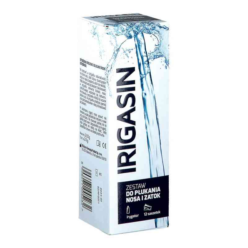 Irigasin zestaw do płukania nosa i zatok 12  od AFLOFARM FARMACJA POLSKA SP. Z O.O. PZN 08301934