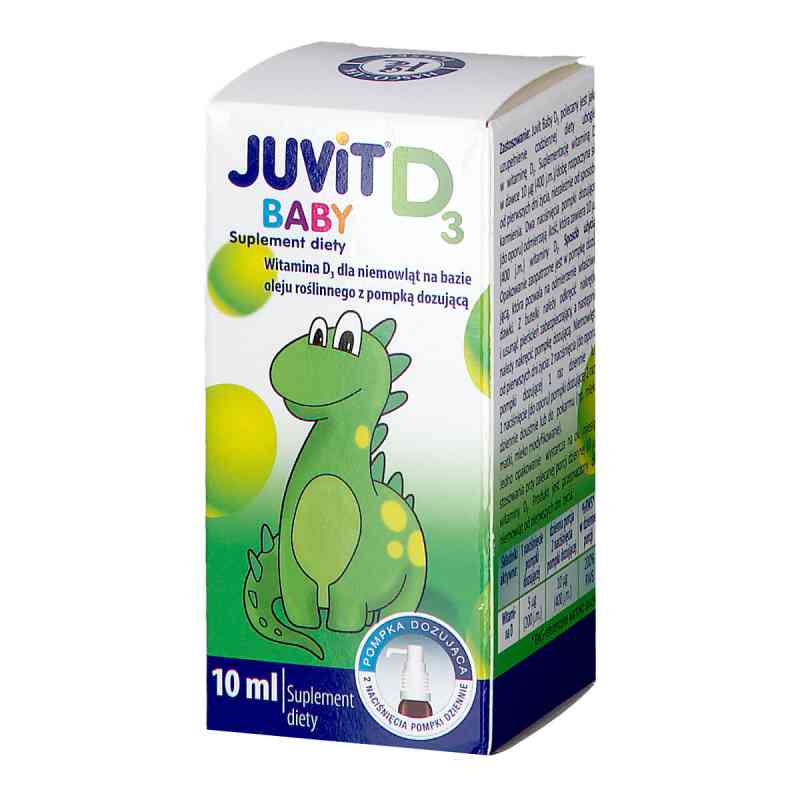Juvit Baby D3 (z pompką) płyn 10 ml od PRZEDSIĘBIORSTWO PRODUKCJI FARMACEUTYCZNEJ HASCO-L PZN 08300150