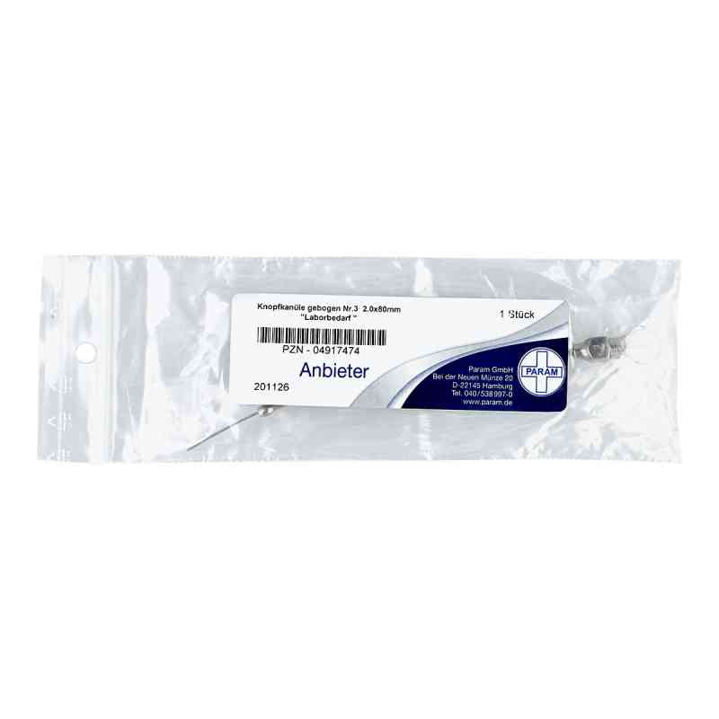 Knopfkanüle gebogen Nummer 3  2,0x80 mm 1 szt. od Param GmbH PZN 04917474