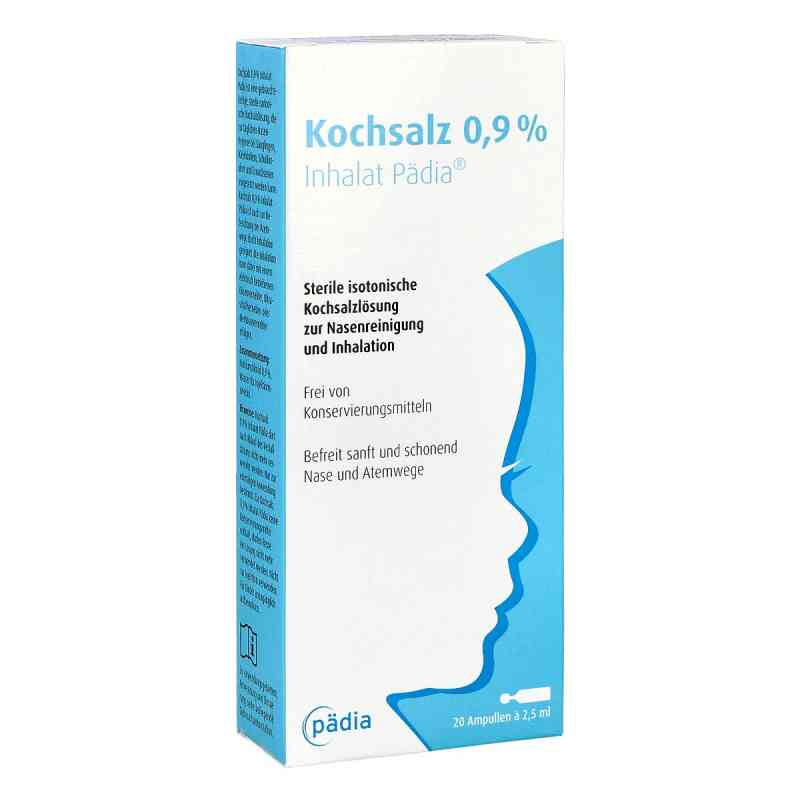 Kochsalz 0,9% Inhalat Pädia Ampullen 20X2.5 ml od Pädia GmbH PZN 14293649