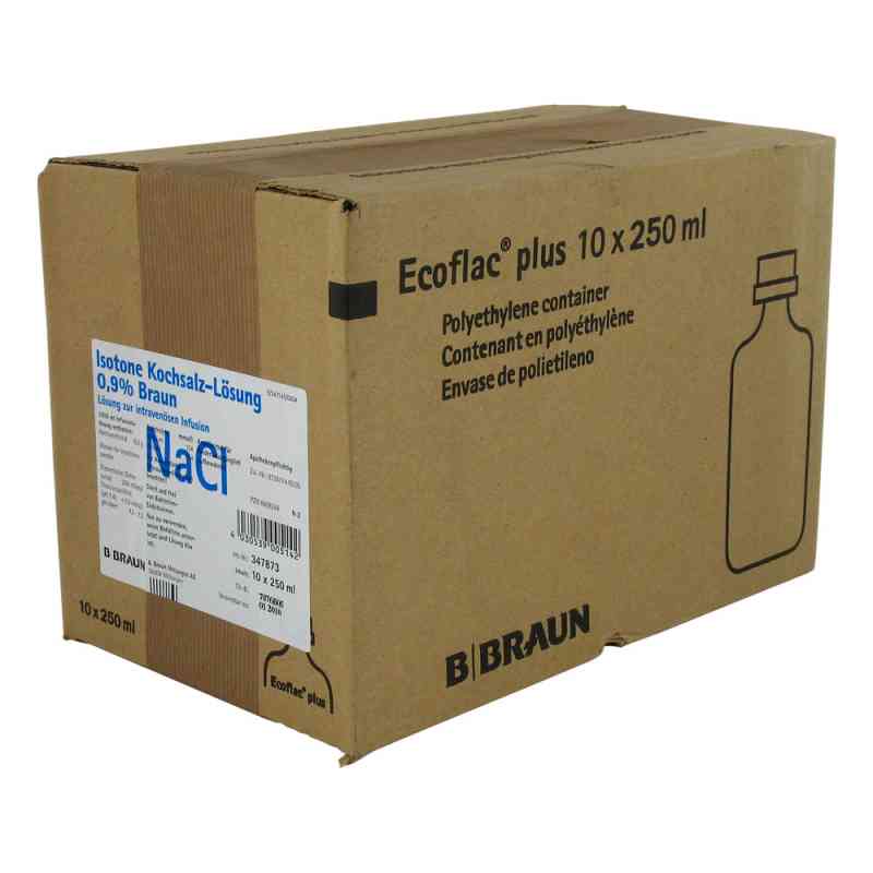 Kochsalzloesung 0,9% Ecoflac Plus 10X250 ml od B. Braun Melsungen AG PZN 08609249