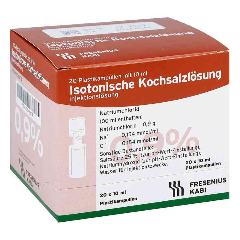 Kochsalzloesung 0,9% Pl. Fresenius ampułki 20X10 ml od Fresenius Kabi Deutschland GmbH PZN 06605514