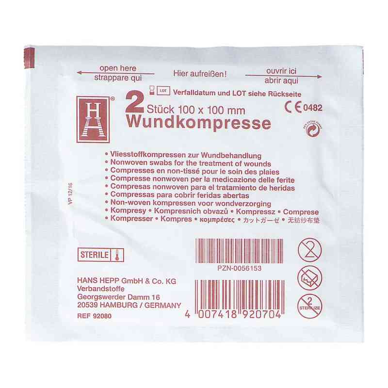 Kompressen Vlies 10x10 cm steril 2 szt. od Hans Hepp GmbH & Co PZN 00056153
