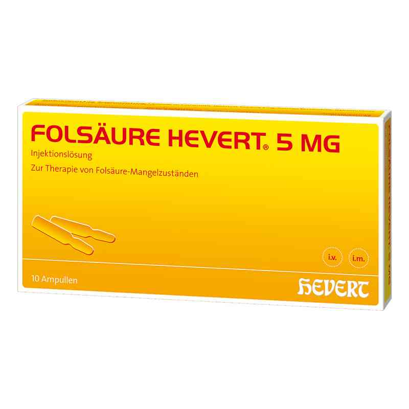 Kwas foliowy Hevert 5 mg ampułki 10 szt. od Hevert Arzneimittel GmbH & Co. K PZN 04375429