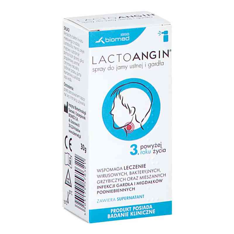 Lactoangin spray do jamy ustnej i gardła 30 g od INSTYTUT BIOTECHNOLOGII SUROWIC I SZCZEPIONEK BIOM PZN 08305269