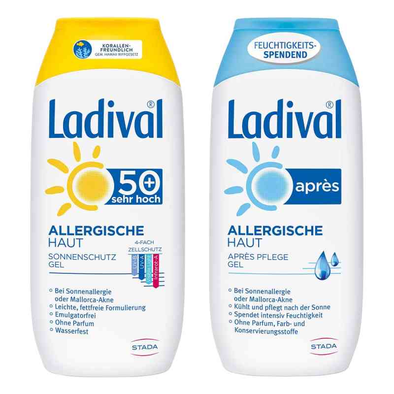 Ladival allergische Haut Gel LSF 50 und Apres Gel  2x200 ml od STADA Consumer Health Deutschlan PZN 08100924