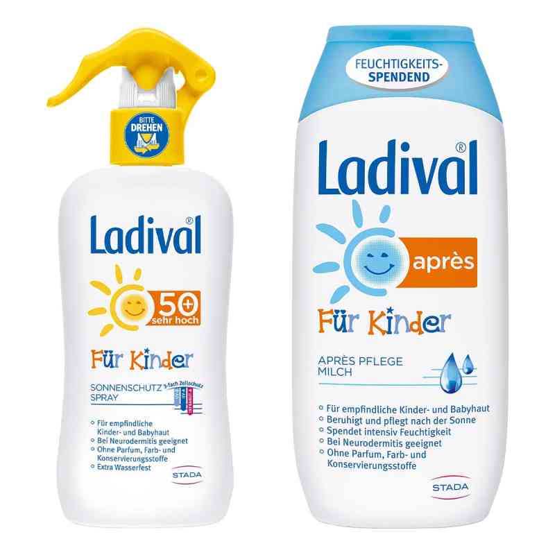 Ladival Kinder Sonnenschutzspray Lsf 50 und Apres Lotion  2x200 ml od STADA Consumer Health Deutschlan PZN 08100928