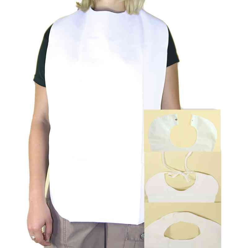 Lätzchen Erwachsenen  folie/frottee weiss Auffangt.klettb. 1 szt. od Careliv Produkte OHG PZN 03097721
