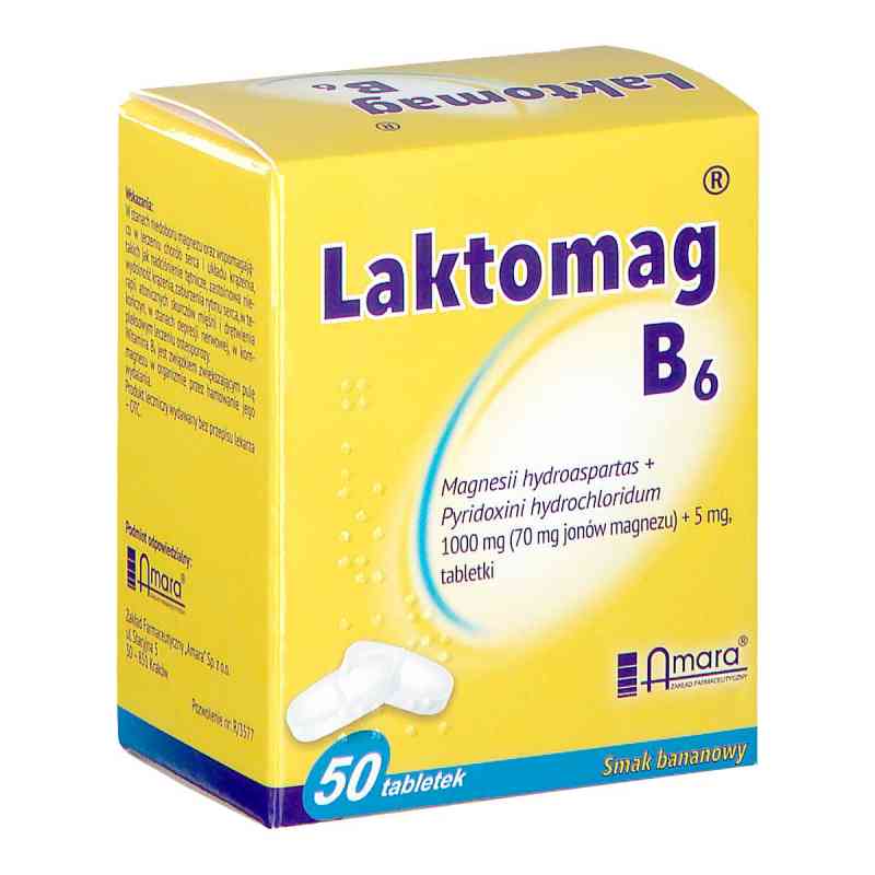 Laktomag B6 tabletki 50  od CHANCE ZAKŁ.PROD.FARM.M.CZURLEJ,J.JAWORSKI S.J. PZN 08302181