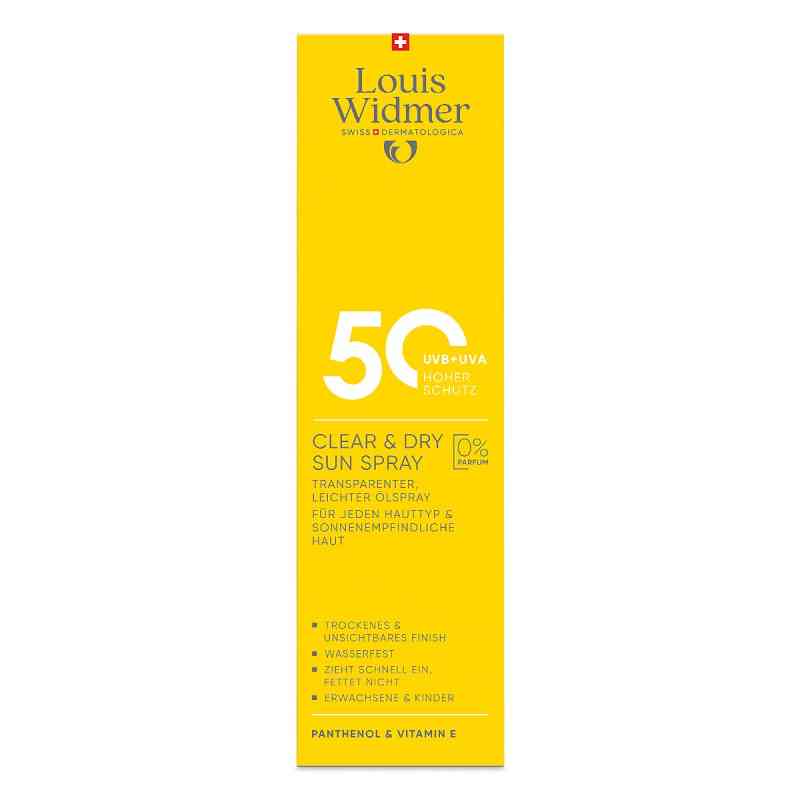 Louis Widmer Clear & Dry Sun Spray 50 bezzapachowy 200 ml od LOUIS WIDMER GmbH PZN 19396176