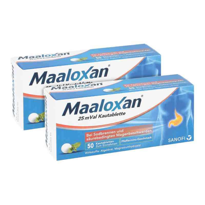 Maaloxan Kautabletten bei Sodbrennen Doppelpack 2x50 szt. od A. Nattermann & Cie GmbH PZN 08100960