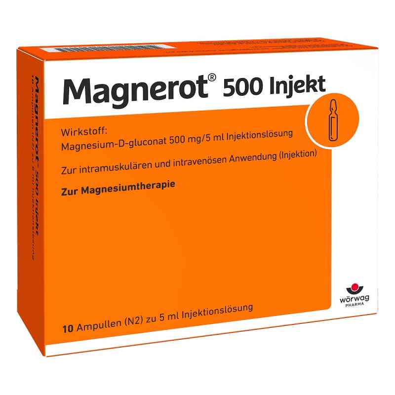 Magnerot 500 Injekt ampułki 10X5 ml od Wörwag Pharma GmbH & Co. KG PZN 02606899