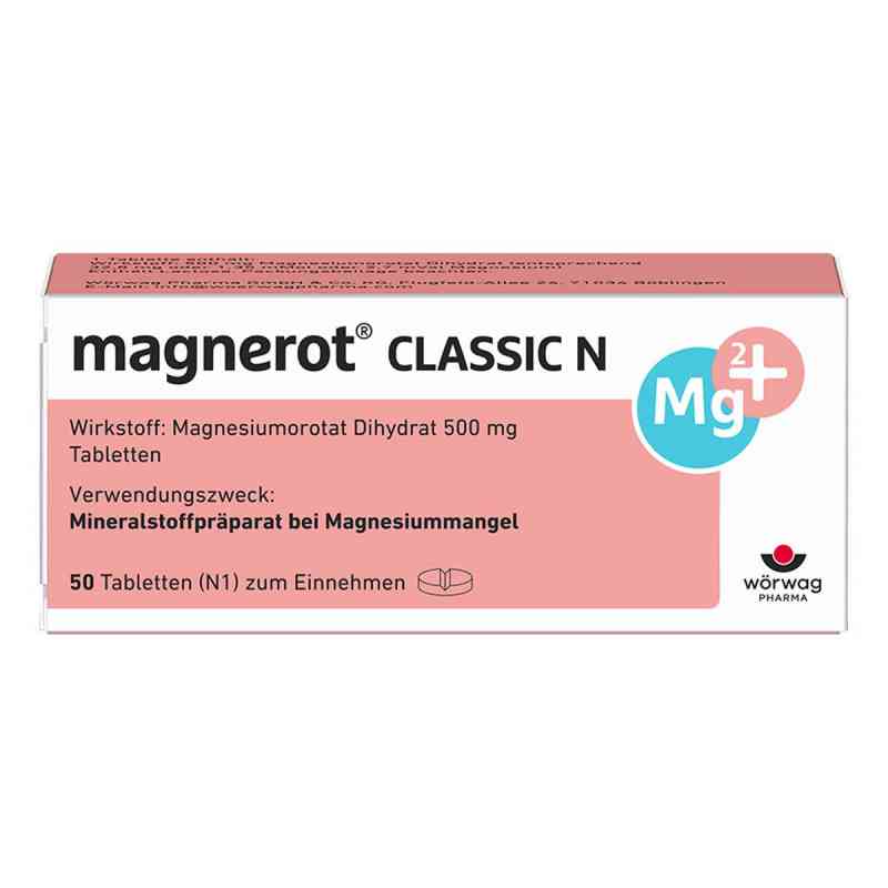 Magnerot Classic N w tabletkach 50 szt. od Wörwag Pharma GmbH & Co. KG PZN 00150768