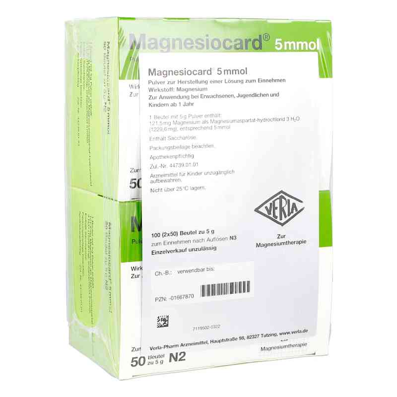 Magnesiocard 5 mmol saszetki 100 szt. od Verla-Pharm Arzneimittel GmbH & Co. KG PZN 01667870