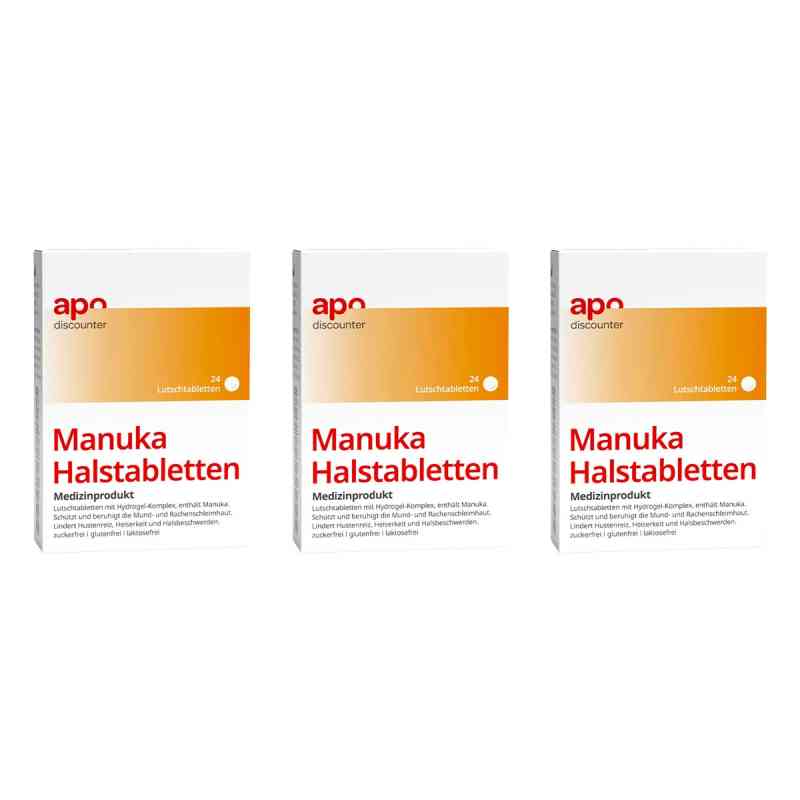Manuka Halstabletten zuckerfrei zum Lutschen 3x24 szt. od Nutrin GmbH PZN 08102525