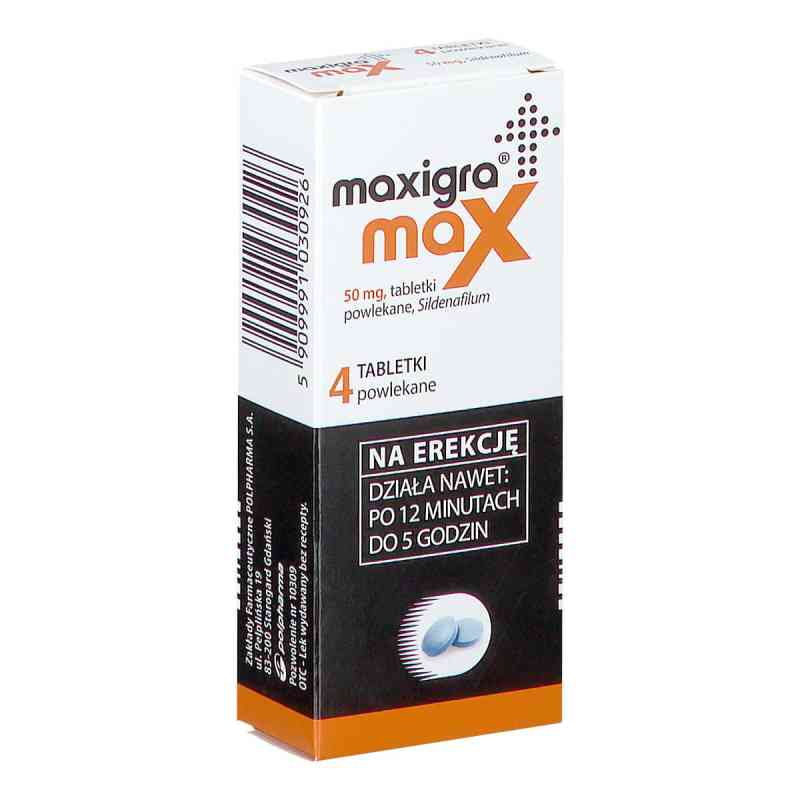Maxigra Max tabletki 4  od ZAKŁADY FARMACEUTYCZNE POLPHARMA PZN 08303536