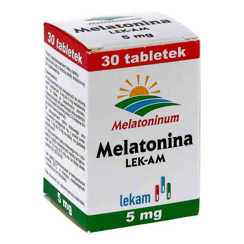 Melatonina LEK-AM 5mg tabletki 30 tabl. od PRZEDSIĘBIORSTWO FARMACEUTYCZNE LEK-AM SP. Z O.O. PZN 08300485
