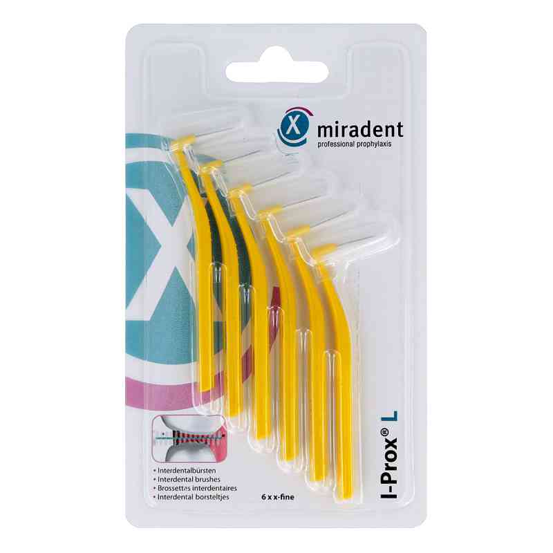 Miradent Interdentalbürste I-prox L 0,5 mm gelb 6 szt. od Hager Pharma GmbH PZN 11597478