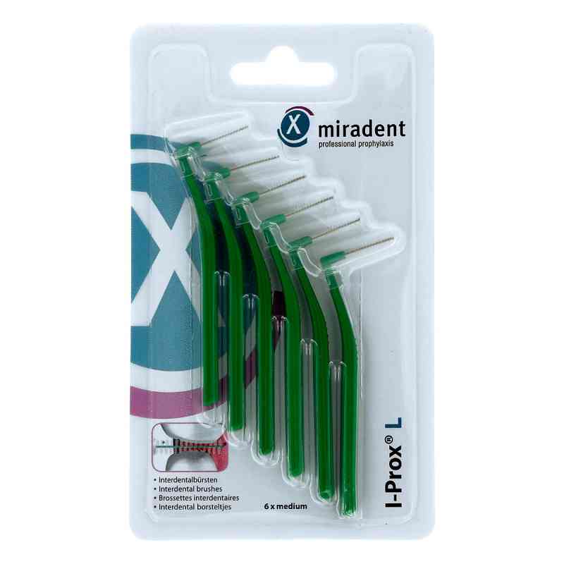 Miradent Interdentalbürste I-prox L 0,7 mm grün 6 szt. od Hager Pharma GmbH PZN 11597509