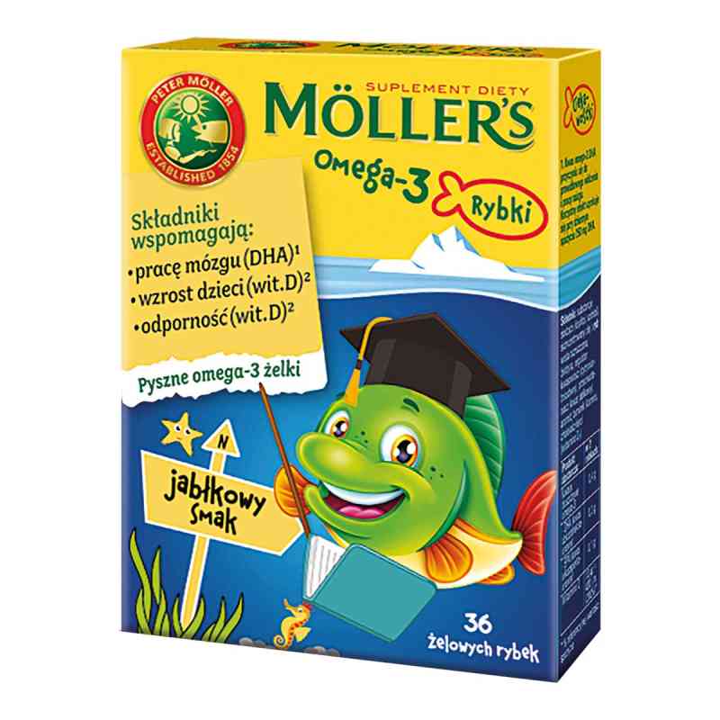 Moller's Omega-3 Rybki jabłkowe 36  od ORKLA HEALTH A/S PZN 08303246