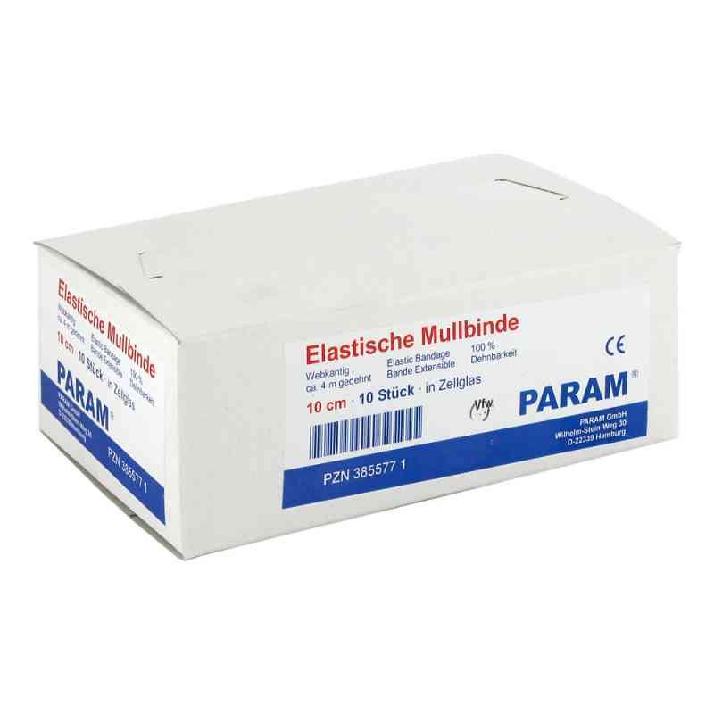 Mullbinden elast.10cm m.Cellophan 10 szt. od Param GmbH PZN 03855771
