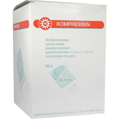 Mullkompressen 10x10cm 12-fach steril 20X5 szt. od NOBAMED Paul Danz AG PZN 07385894