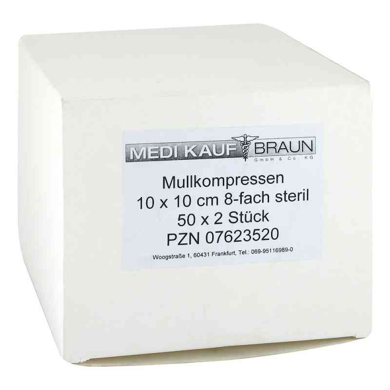 Mullkompressen 10x10cm steril 50X2 szt. od Medi Kauf Braun GmbH & Co. KG PZN 07623520