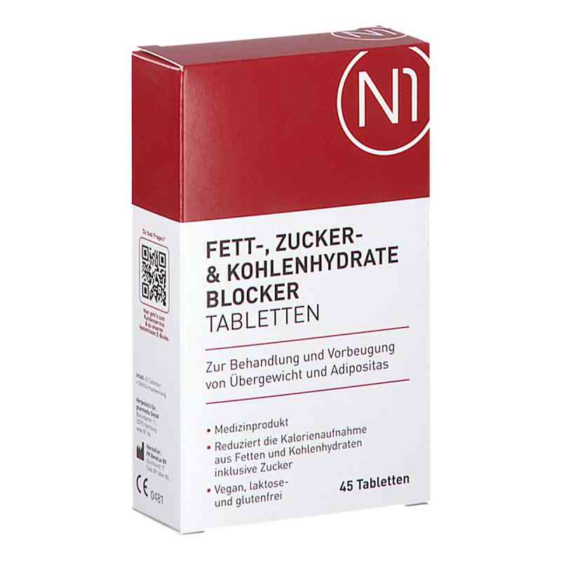 N1 Blokujące tabletki tłuszcz, cukier i węglowodany 45 szt. od pharmedix GmbH PZN 18296107